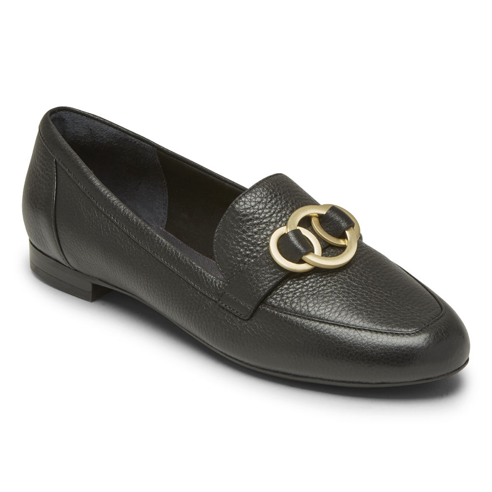 Rockport Womens Loafers Black - Total Motion Tavia Ring - UK 358-TULRNZ